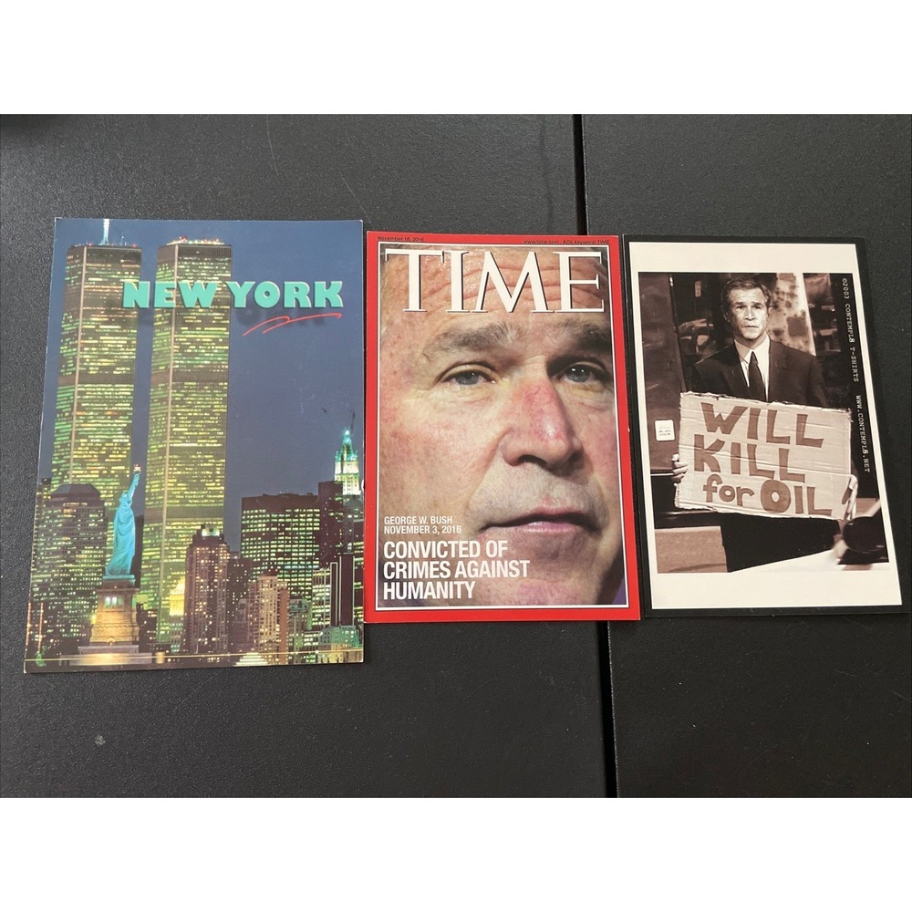 Afghan Anti-War George W Bush 9-11 Twin Towers Postcards Memorabilia Politics‎